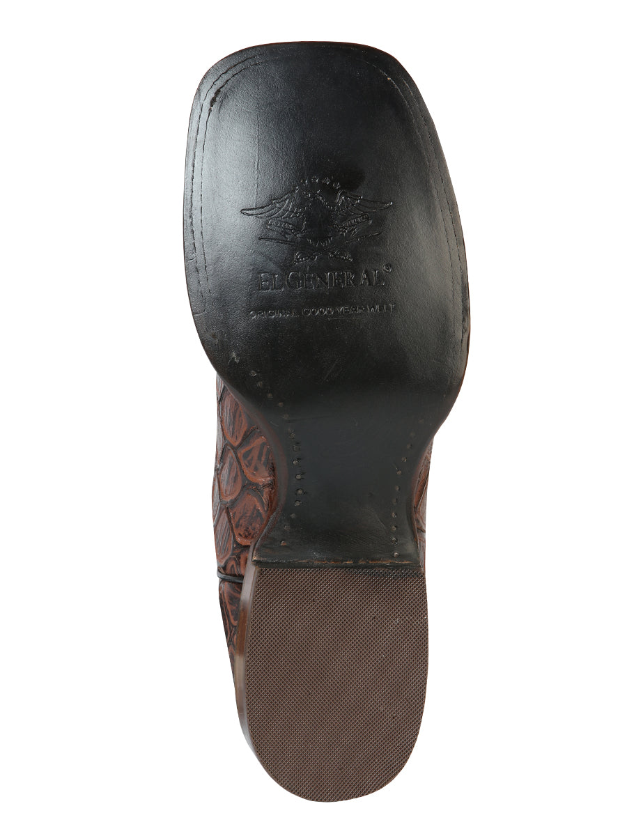 Bota Vaquera de Hombre El General Cab-imit-3-1 Rodeo en Piel Bovino Color Vino 51246