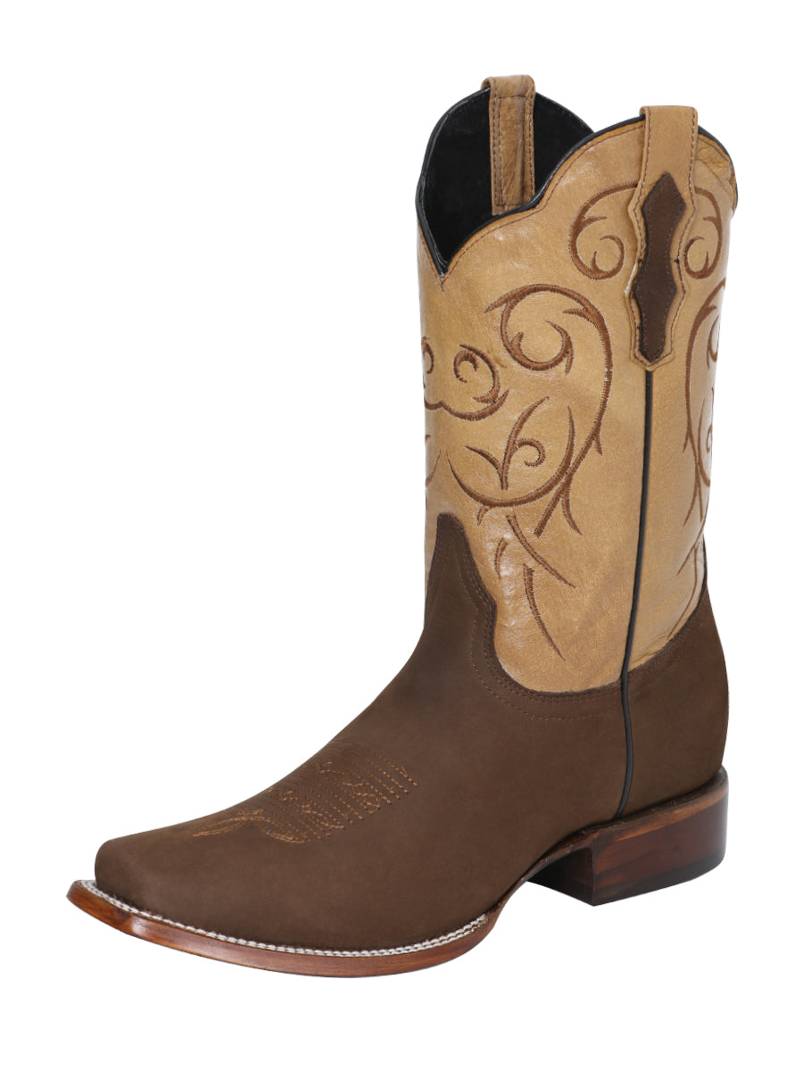 Bota Vaquera Rodeo El Señor de los Cielos Piel Nobuk para Hombre - Modelo 124071