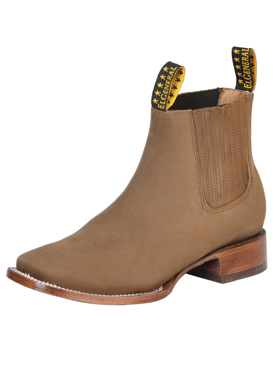 Botín Vaquero El General Piel Nobuk para Hombre - Modelo 126192