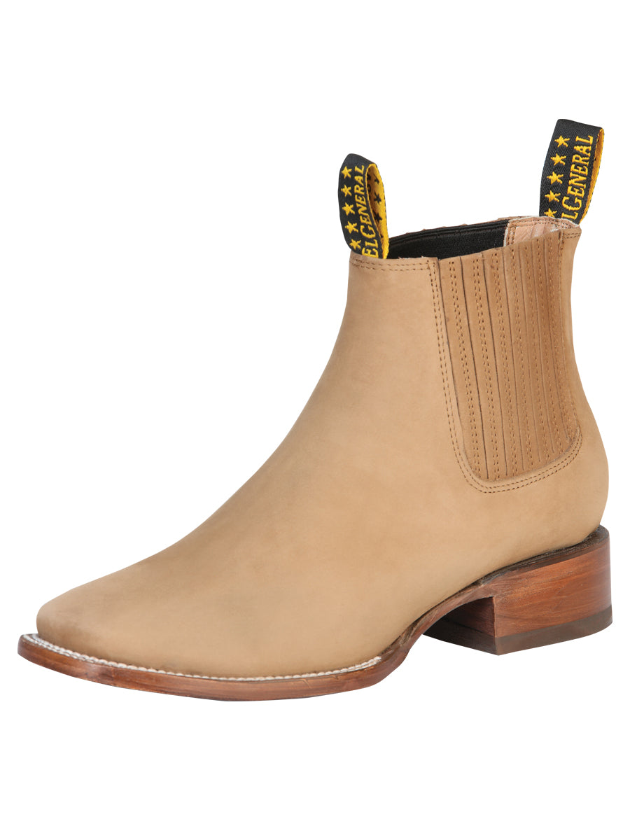 Botín Vaquero El General Piel Nobuk para Hombre - Arena - Modelo 126194