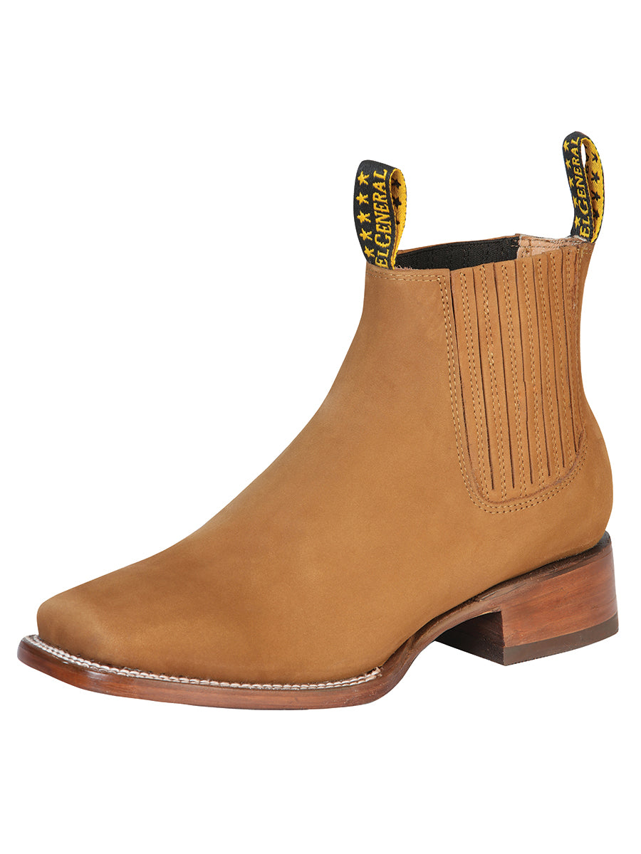 Botín Vaquero El General Piel Nobuk para Hombre - Modelo 126199