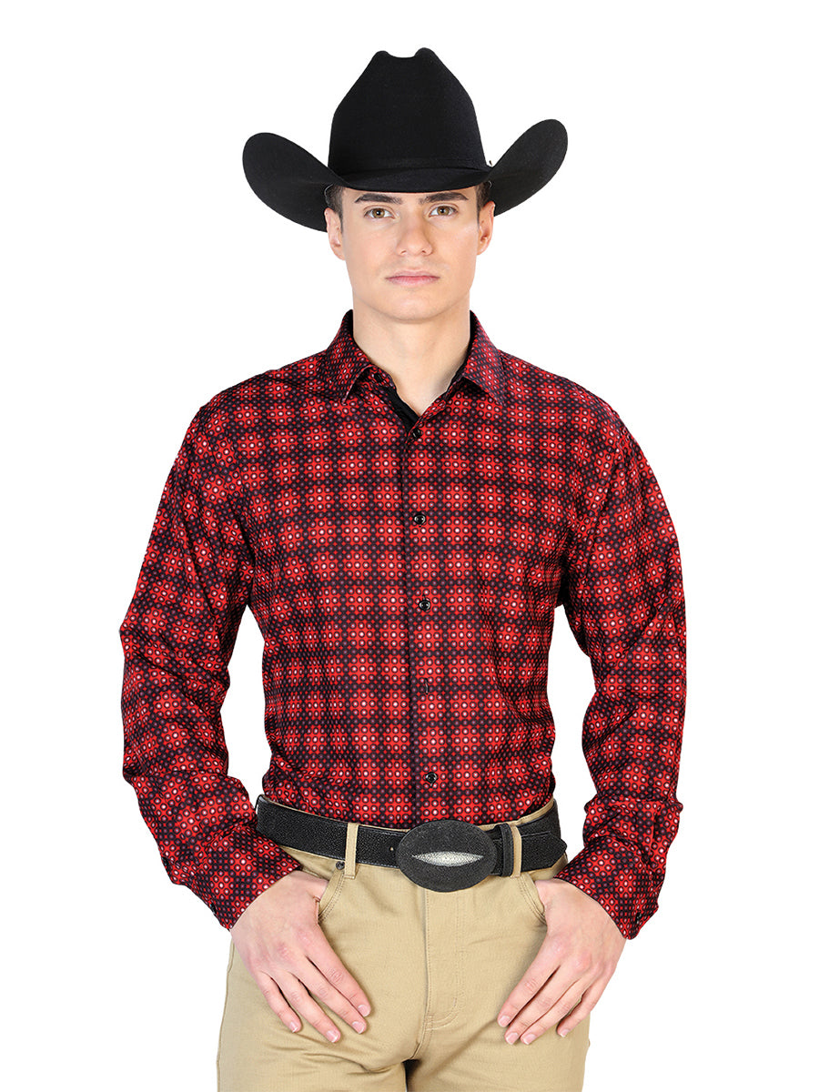 Camisa Casual Manga Larga Centenario 7001 95% Poliéster 5% Elastano Burdeos 126263