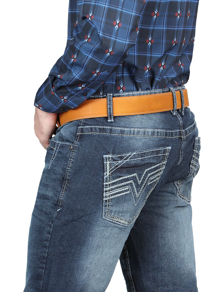 el Norteño Mediano Azul Skinny Stretch Pantalón 126631