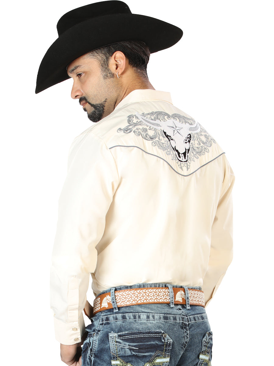 el Señor de los Cielos Bordado Camisa Beige/gris 126679