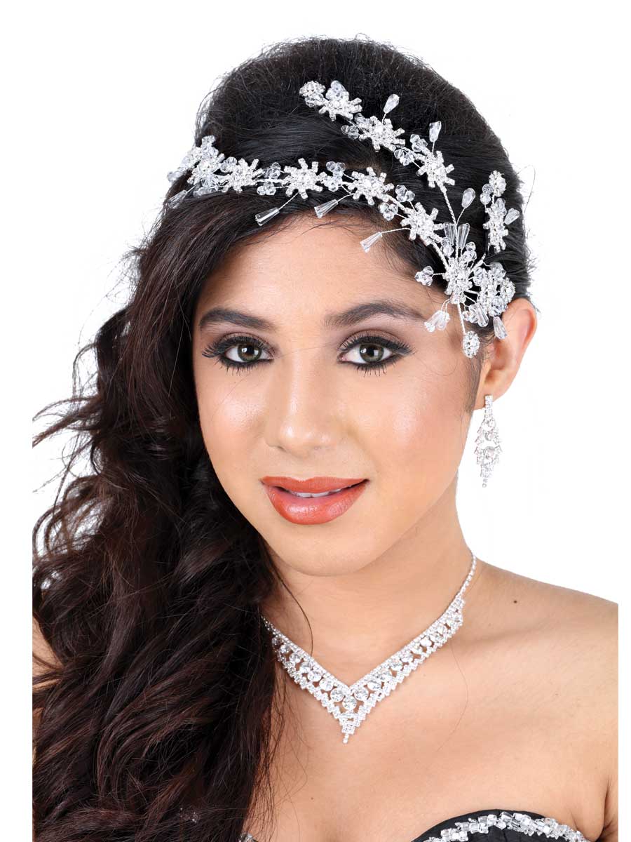 Tocados de Quinceañera Mis Xv Primaveras D-23 Crystal Plata Color Cristal 600002