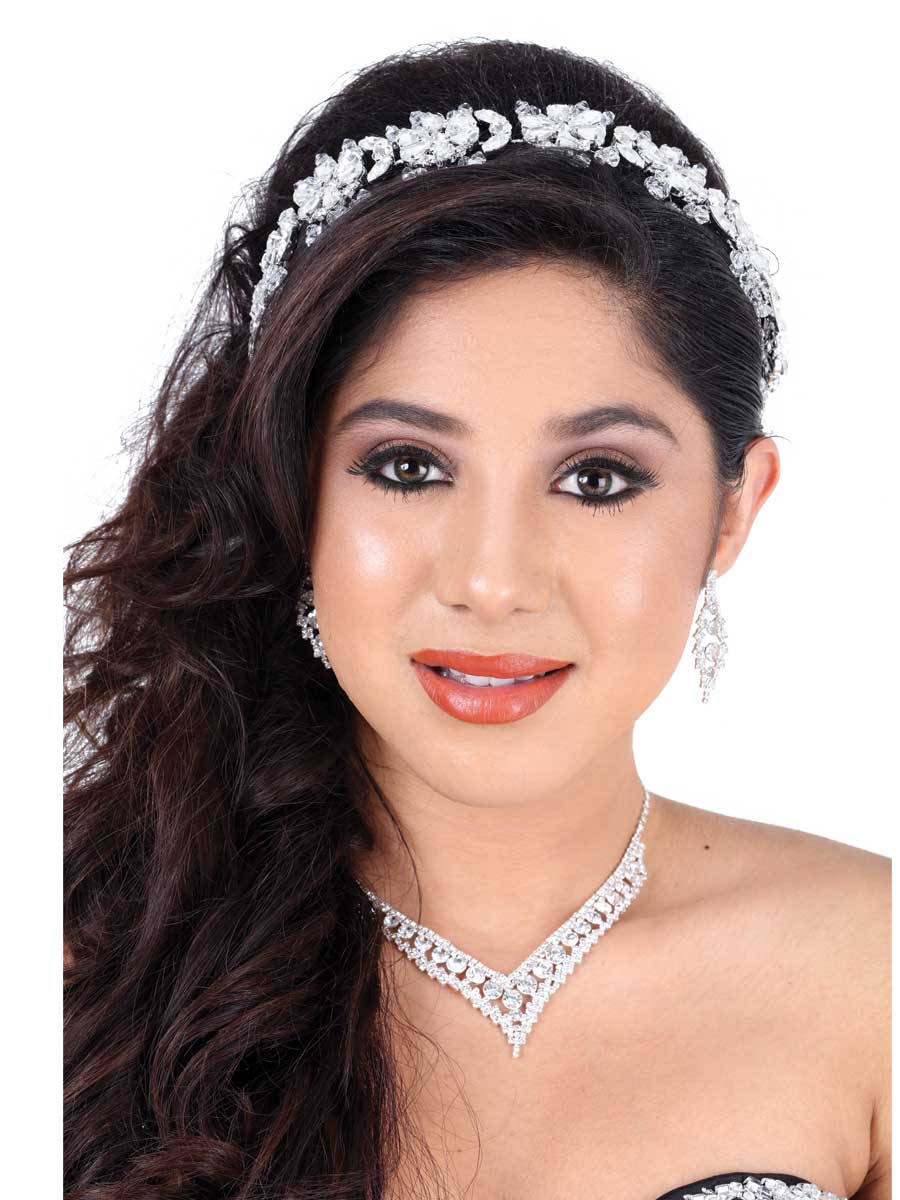 Tocados de Quinceañera Mis Xv Primaveras D-38 Crystal Plata Color Cristal 600003