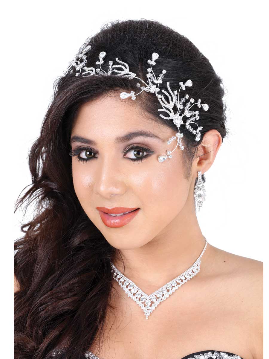 Tocados De QuinceañEra Mis Xv Primaveras D 18 Crystal Plata
