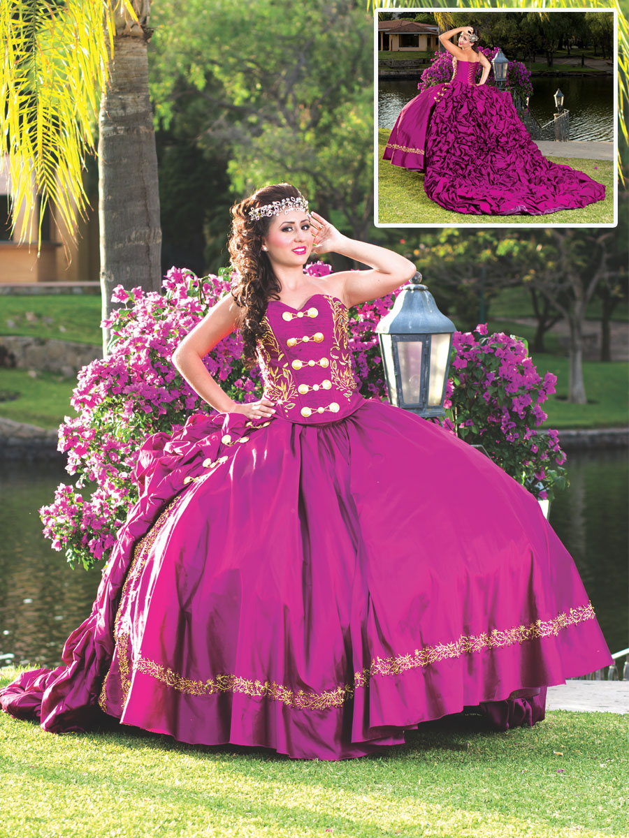Vestido De QuinceañEra Joanini Ch 01 % Bugambilia/Oro