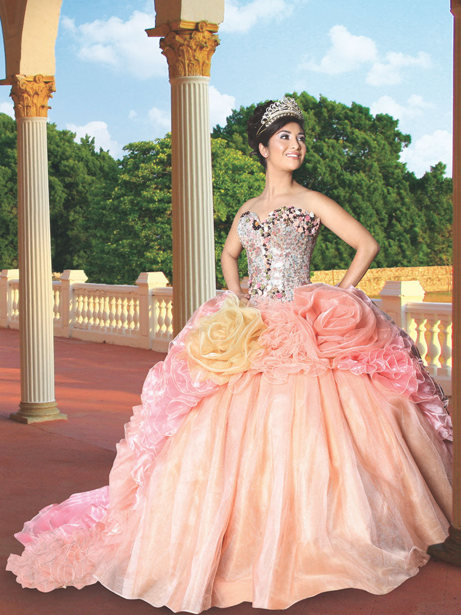 Vestido De QuinceañEra Joanini Col B 01 % Durazno/Dorado