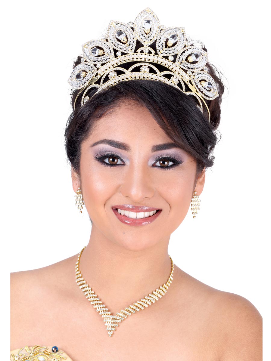 Coronas De Quinceanera Misxvprimameras C. Cristal Oro