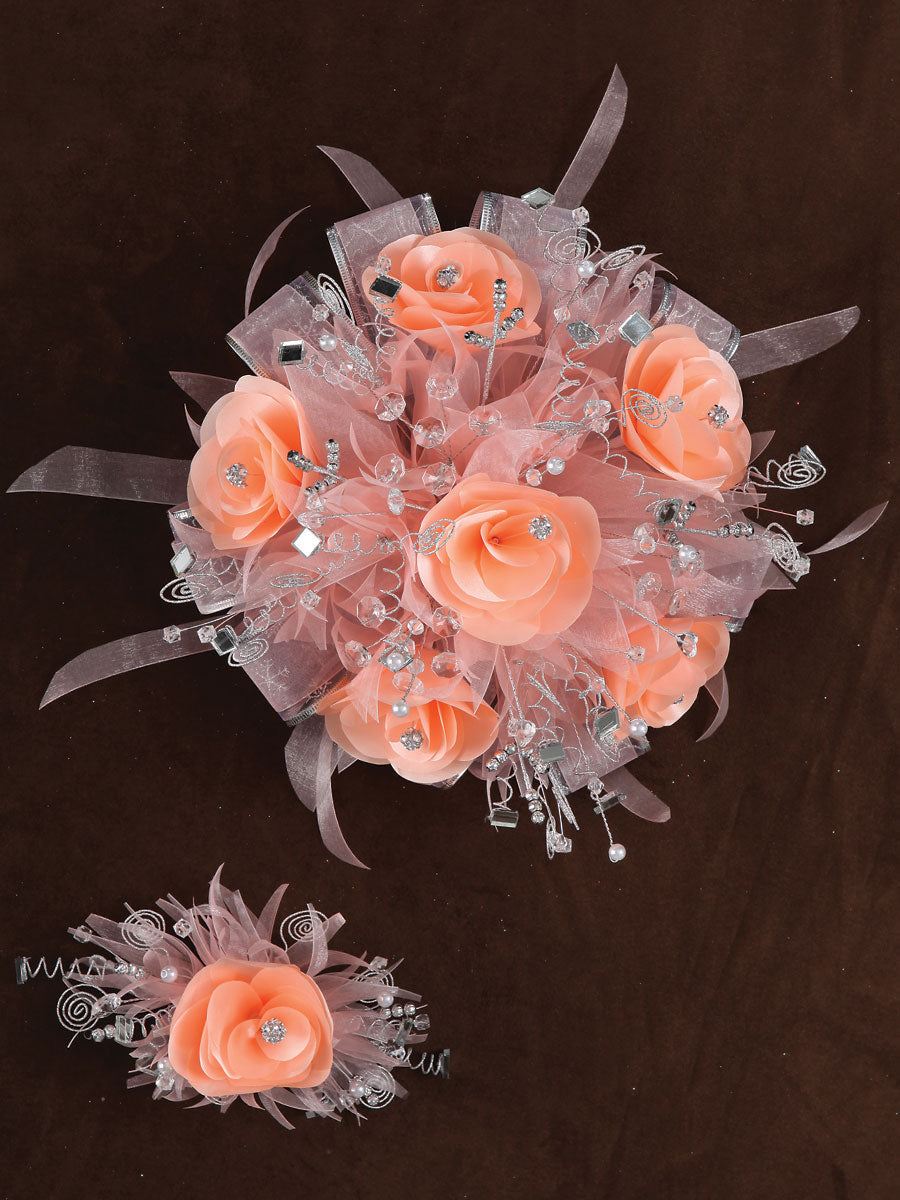 Ramos QuinceañEras Mis Xv Primaveras Economico Rosal Acrilico/Satinado Durazno
