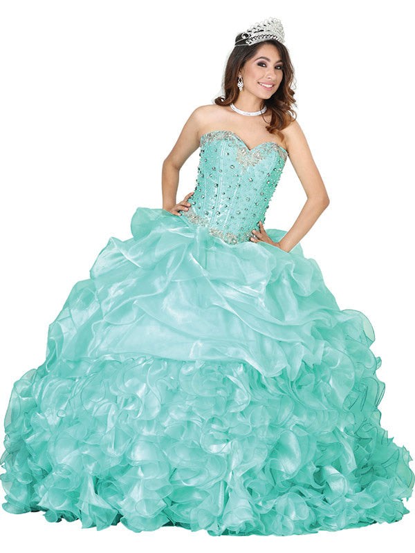 Vestido De QuinceañEra Joanini Col M 02 % Aqua/Plata