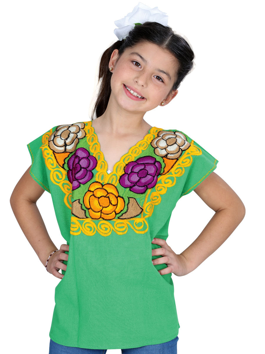 Blusa Bordada/O Mis Xv Primaveras Zinacantan % Verde