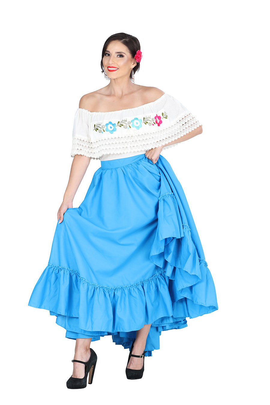 Falda Doble Vuelo Mis Xv Primaveras Fda Dbl Vlo % Azul