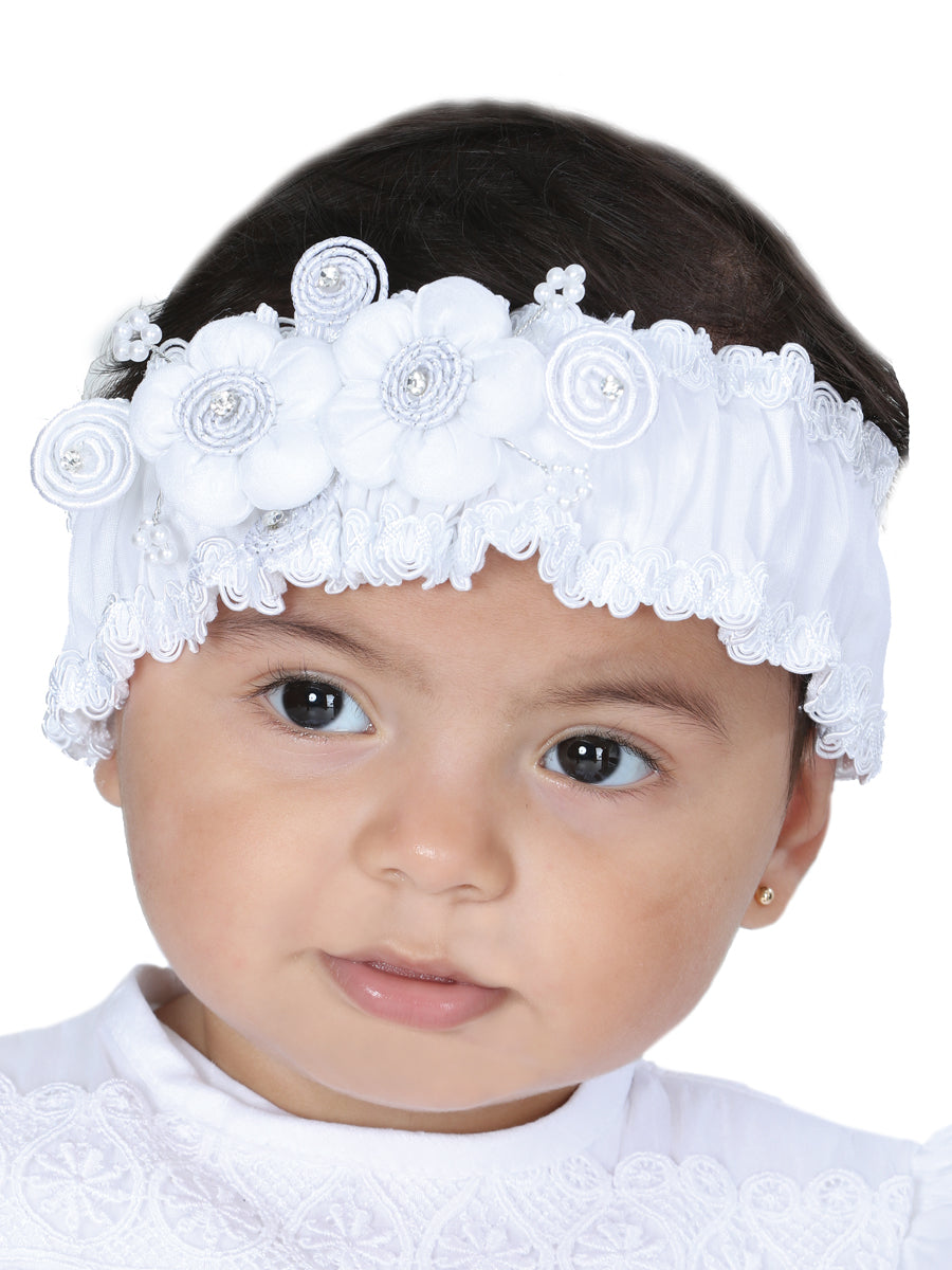 Diadema de Bebé Mis XV Primaveras en 100% Poliéster Color Blanco 601523