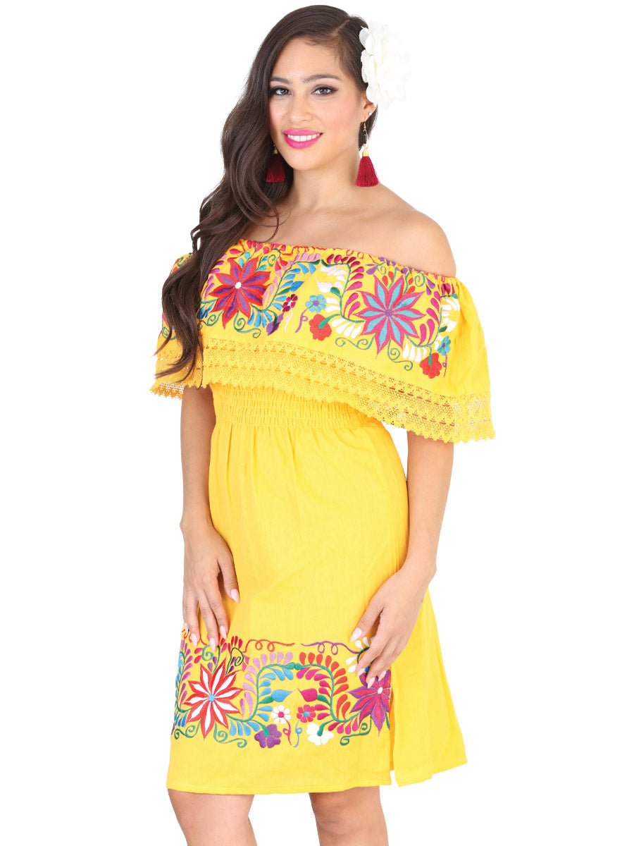 Vestido Campesino Mis Xv Primaveras Primavera Olan 50% 50% Amarillo