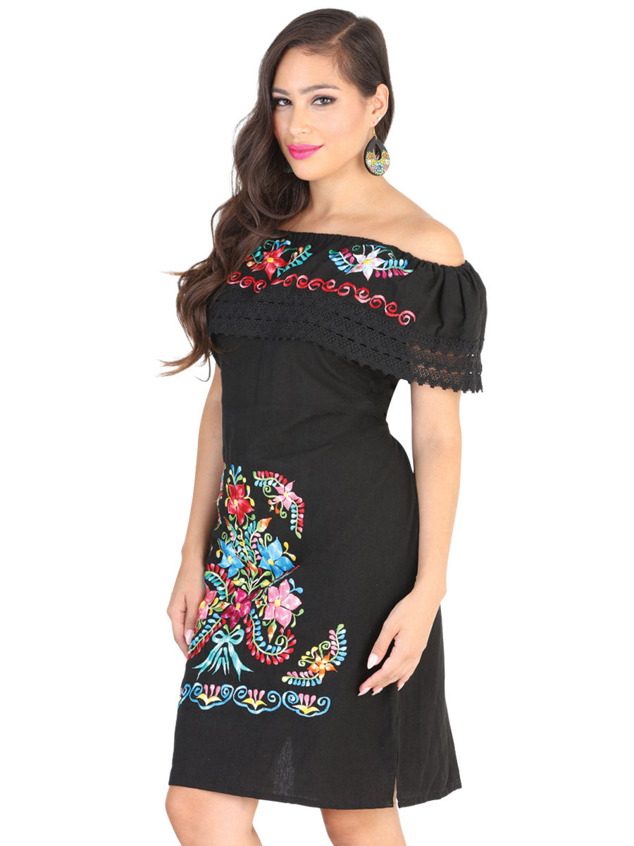 Vestido Campesino Mis Xv Primaveras Clavel 50% 50% Negro