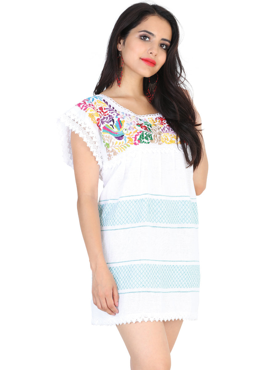 Blusa Bluson Mexico Artesanal Paloma 50% 50% Blanco
