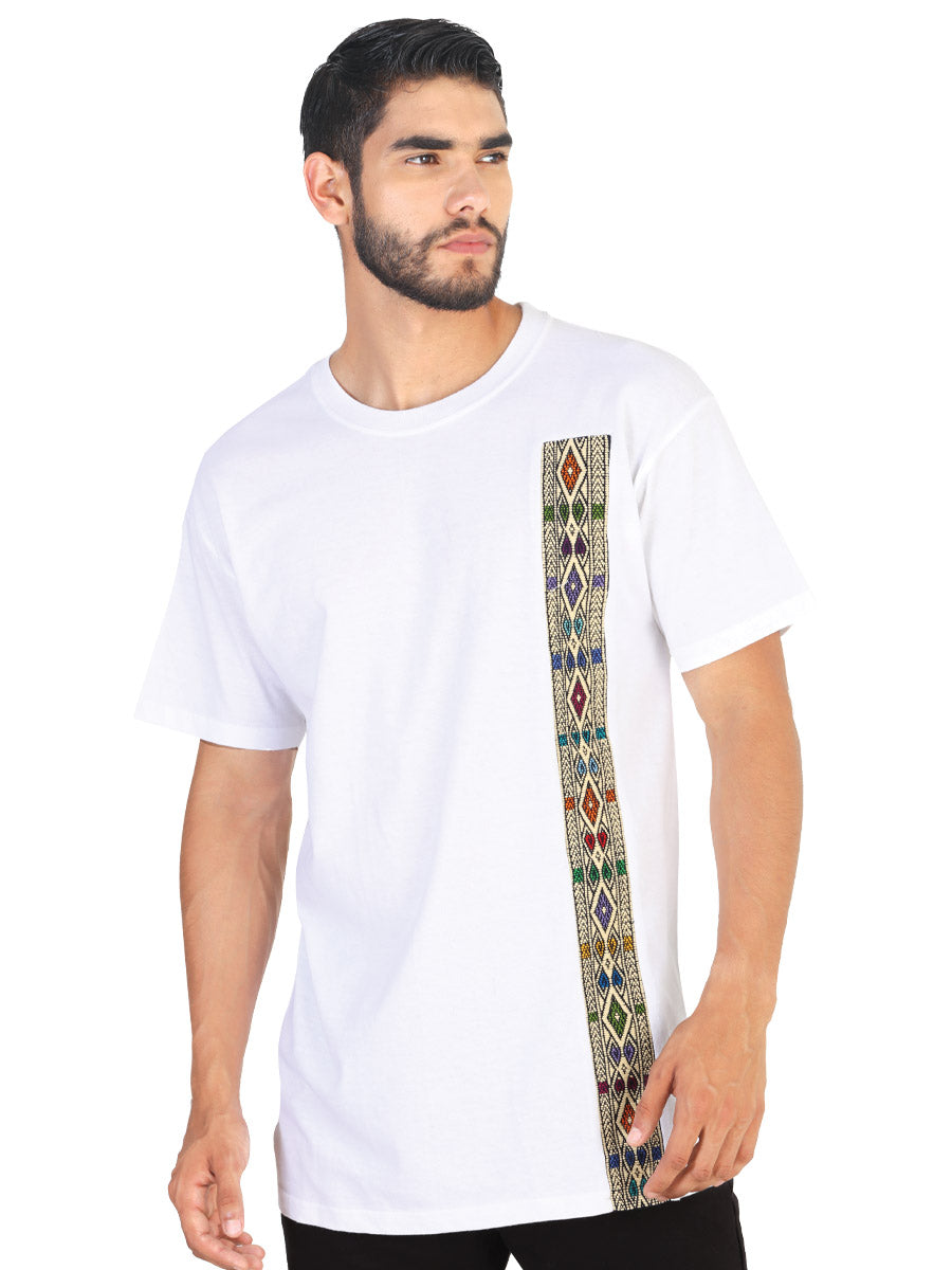 Playera de Hombre México Artesanal en 50% Algodón 50% Poliéster Color Blanco 601990