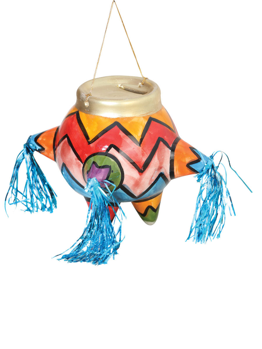 Adorno De Hogar Mexico Artesanal PiñAta Lineas Ceramica Multi