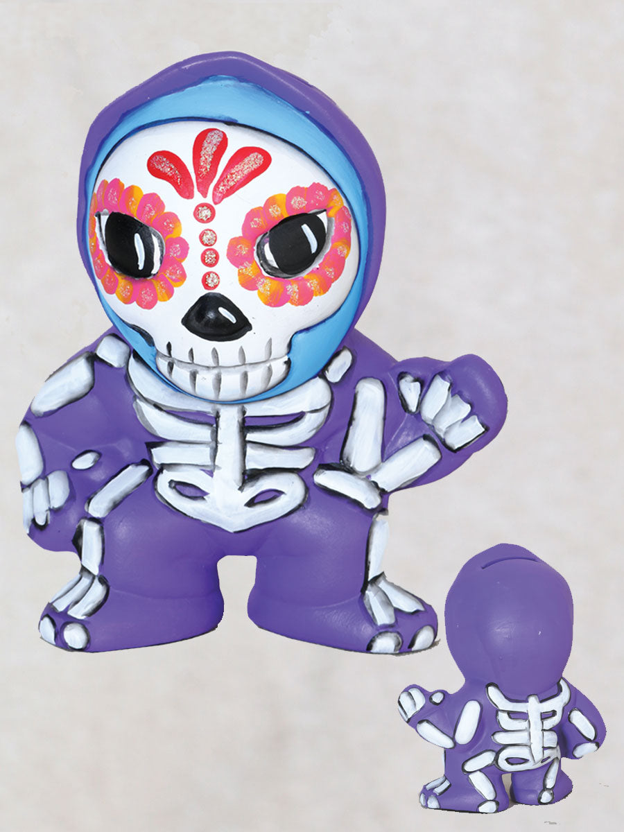 Adorno De Hogar Mexico Artesanal Luchador Parka Ceramica Multi