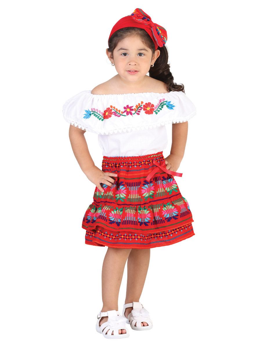 Artesanal Bordado Conjunto % Rojo