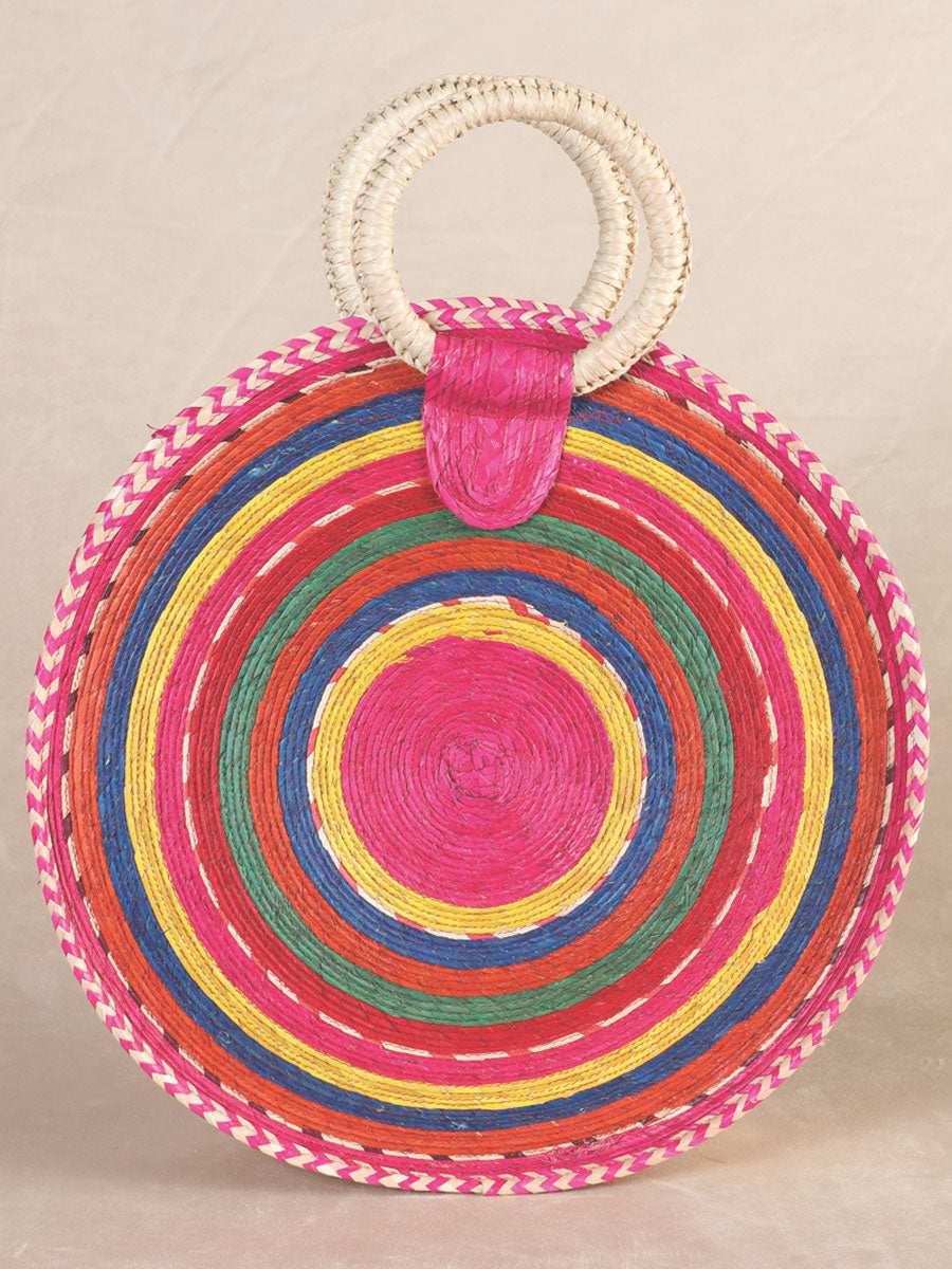 Juego De Velas Bolsa Mexico Artesanal Flor 100% Palma Multicolor 602127