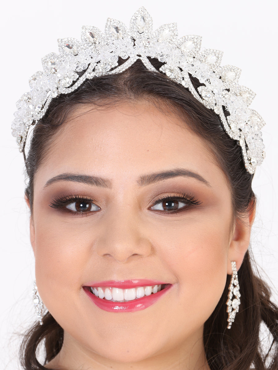 Juego De Velas Corona Mis Xv Primaveras C. Cristal Plata