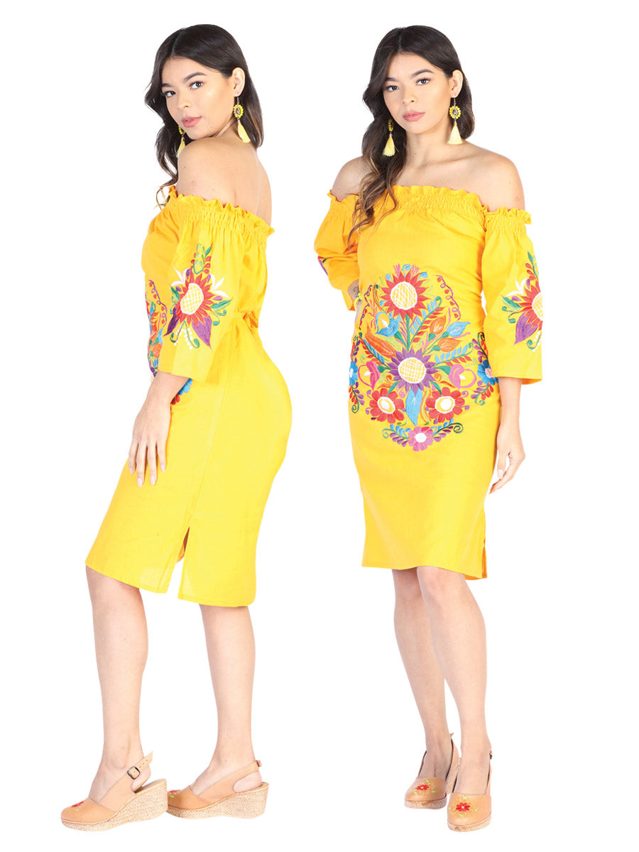 Vestido Mexico Artesanal Girasol % Amarillo
