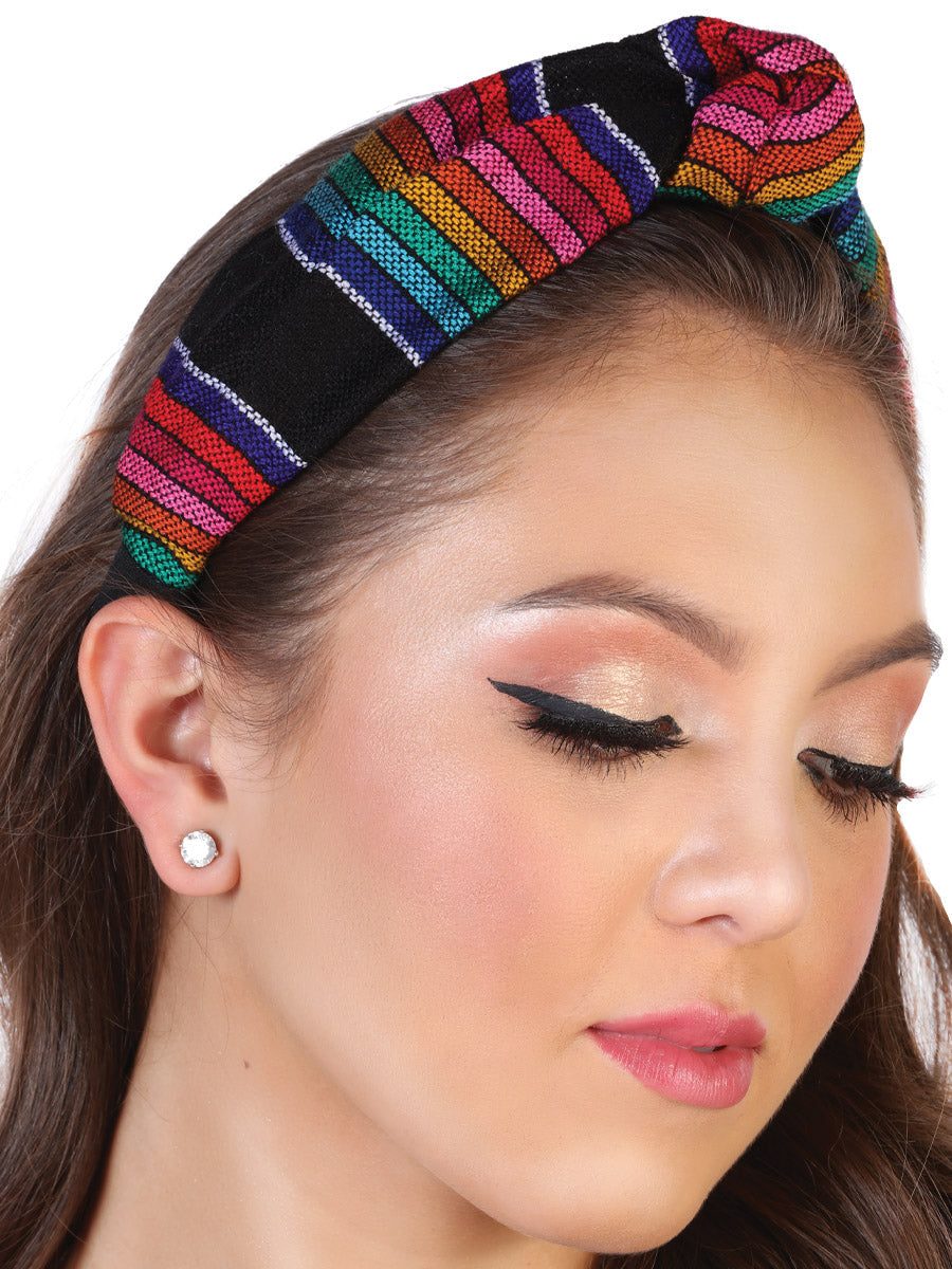 Diadema de Mujer México Artesanal C/aro Artesanal en 100% ACRILAN Color Negro 602642