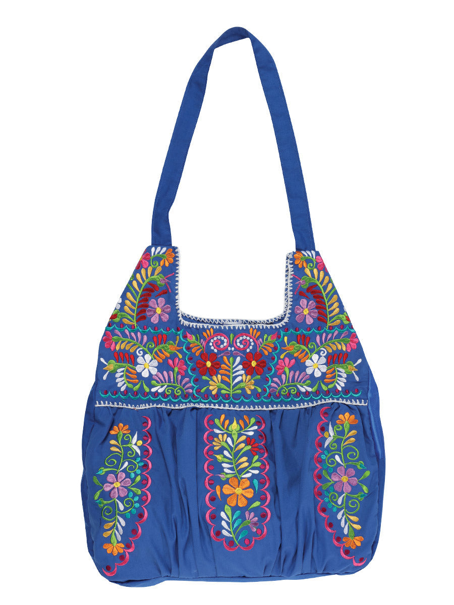 Artesanal Bordado Bolsa De Mano 50% , 50% Azul
