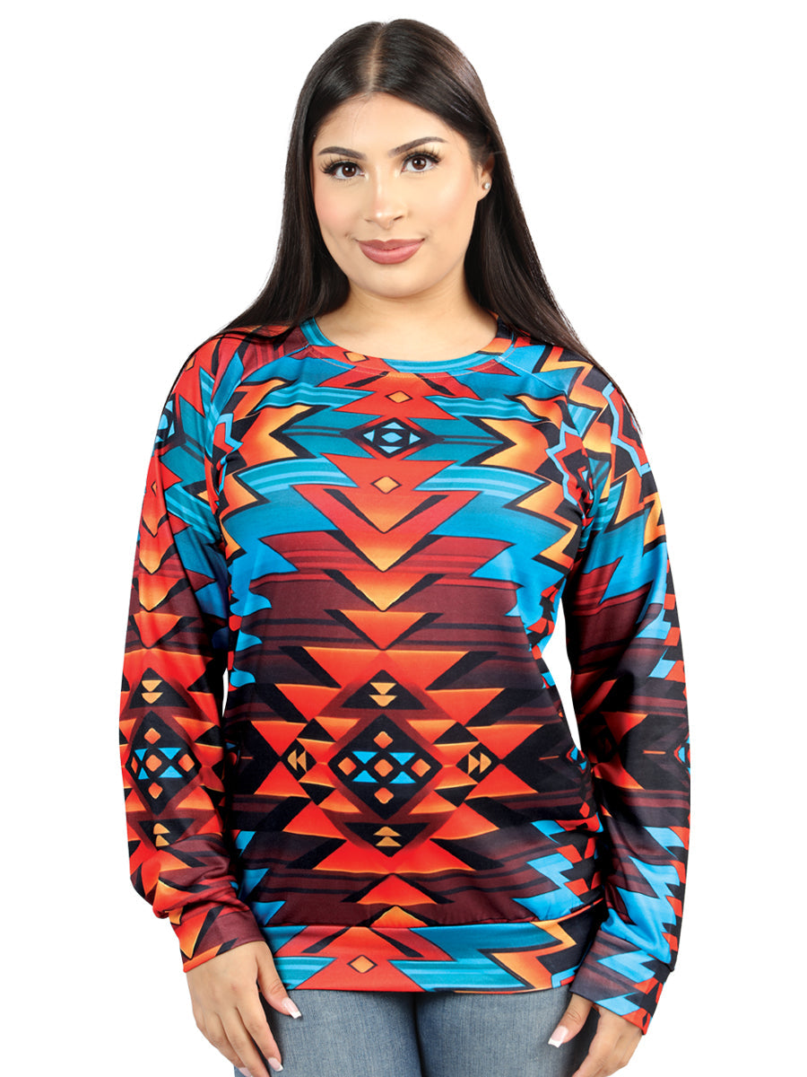 Camisa Vaquera de Mujer El General Western Wear SYG-1904 Manga Larga en Tela Color Verde 702071