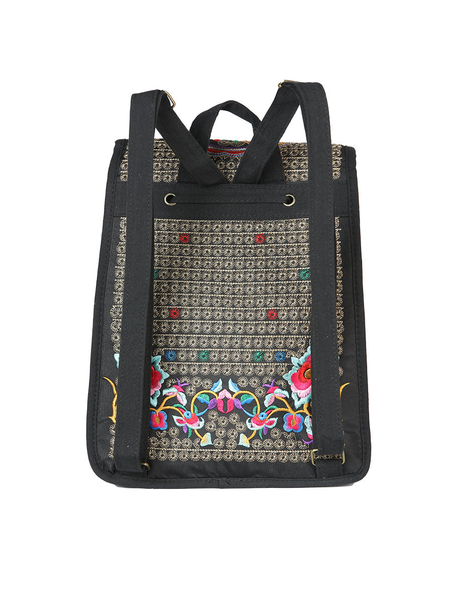 Bolsa de Mujer El General AC-115 Bordada en Tela Color Negro/Multicolor 702171