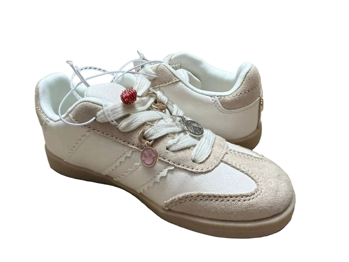 Tenis casual blanco con detalles dorados 24.5 mx 3101xl