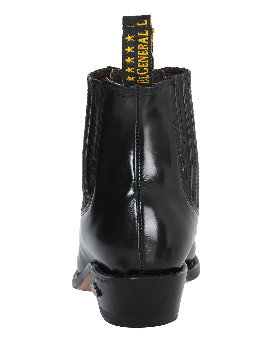 Bota Vaquera de Hombre El General Tobillo en Piel Color Negro 181