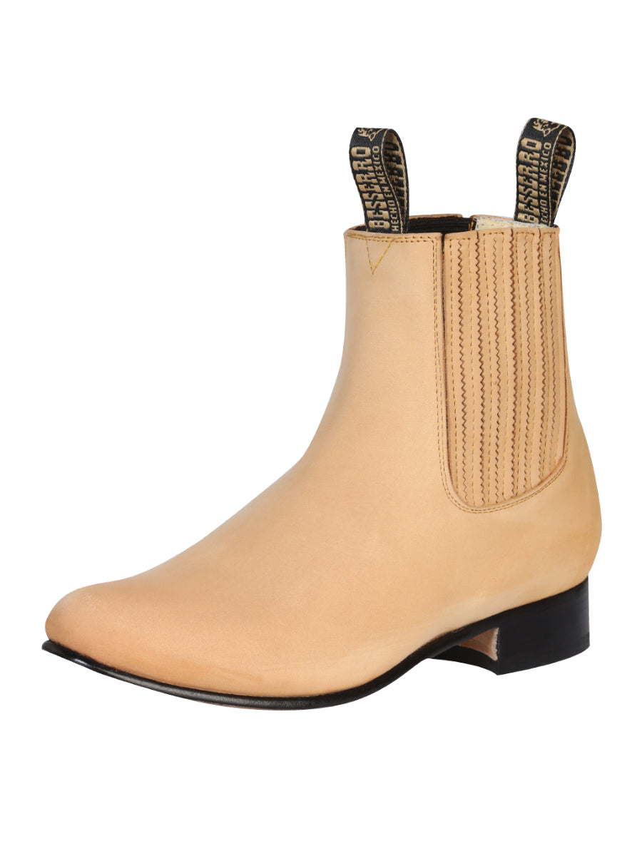 Bota Vaquera Charra El General Piel Nobuk para Hombre - Miel