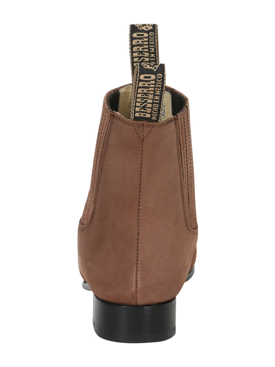 Botín Vaquero de Hombre El Besserro Charro en Piel Bovino Nobuck Color Camel 204