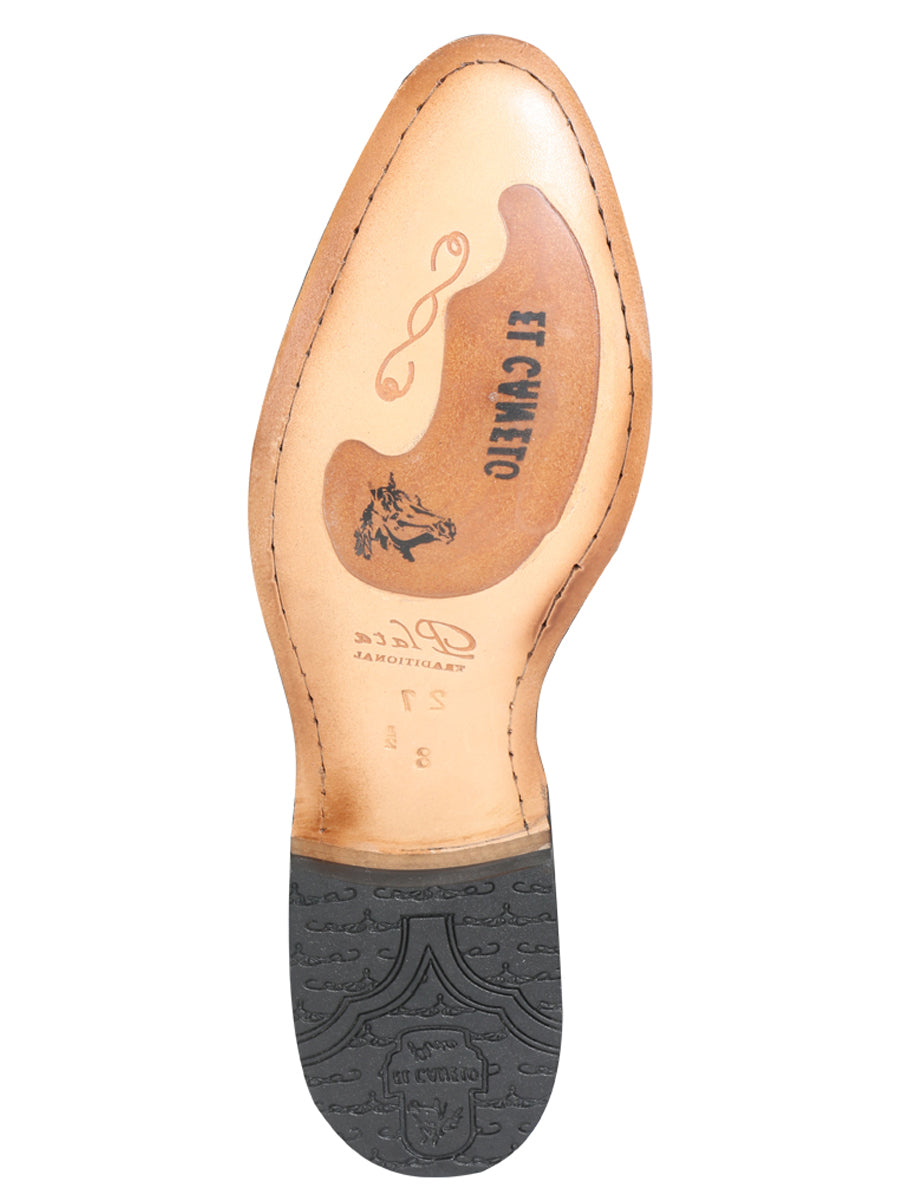 Botín Vaquero de Hombre El General Charro en Piel Bovino Nobuck Color Negro 3663
