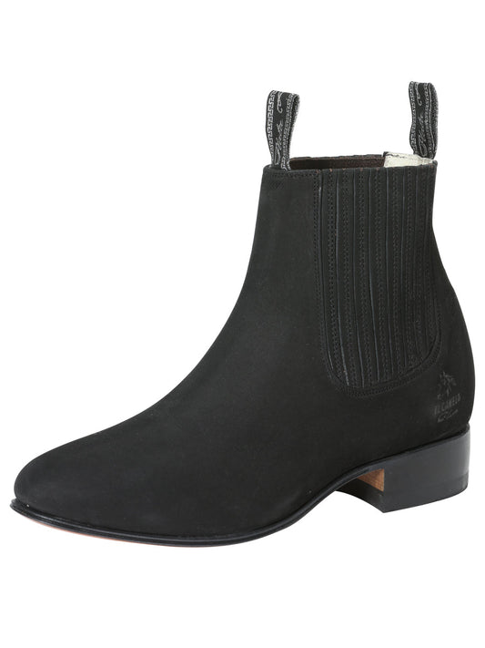Botín Vaquero de Hombre El General Charro en Piel Bovino Nobuck Color Negro 3663