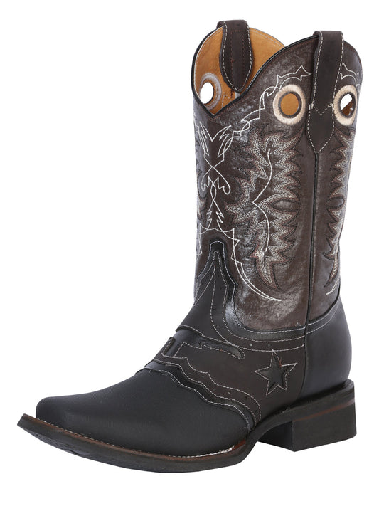 Bota Vaquera Rodeo Hombre El General Piel Keblar Negro - Modelo 33308