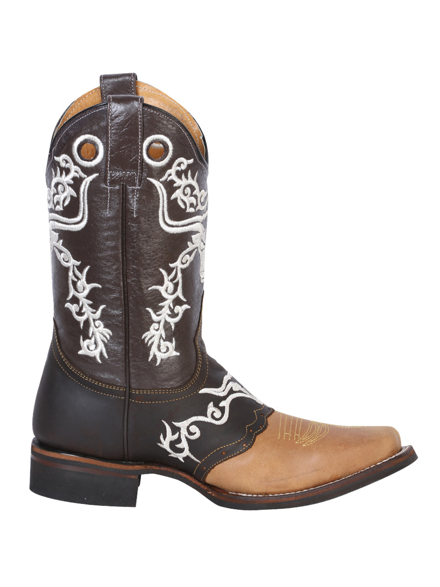 Bota Vaquera de Hombre El General Rodeo en Piel Crazy Color Miel/Café 33316