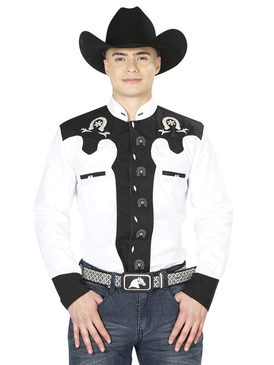 Camisa Vaquera de Hombre El General CVAP1022 Manga Larga Bordada en 65% Poliéster 35% Algodón Color Blanco 35187