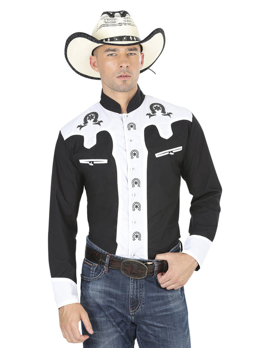 Camisa Vaquera de Hombre El General CVAP1022 Manga Larga Bordada en 65% Poliéster 35% Algodón 35188