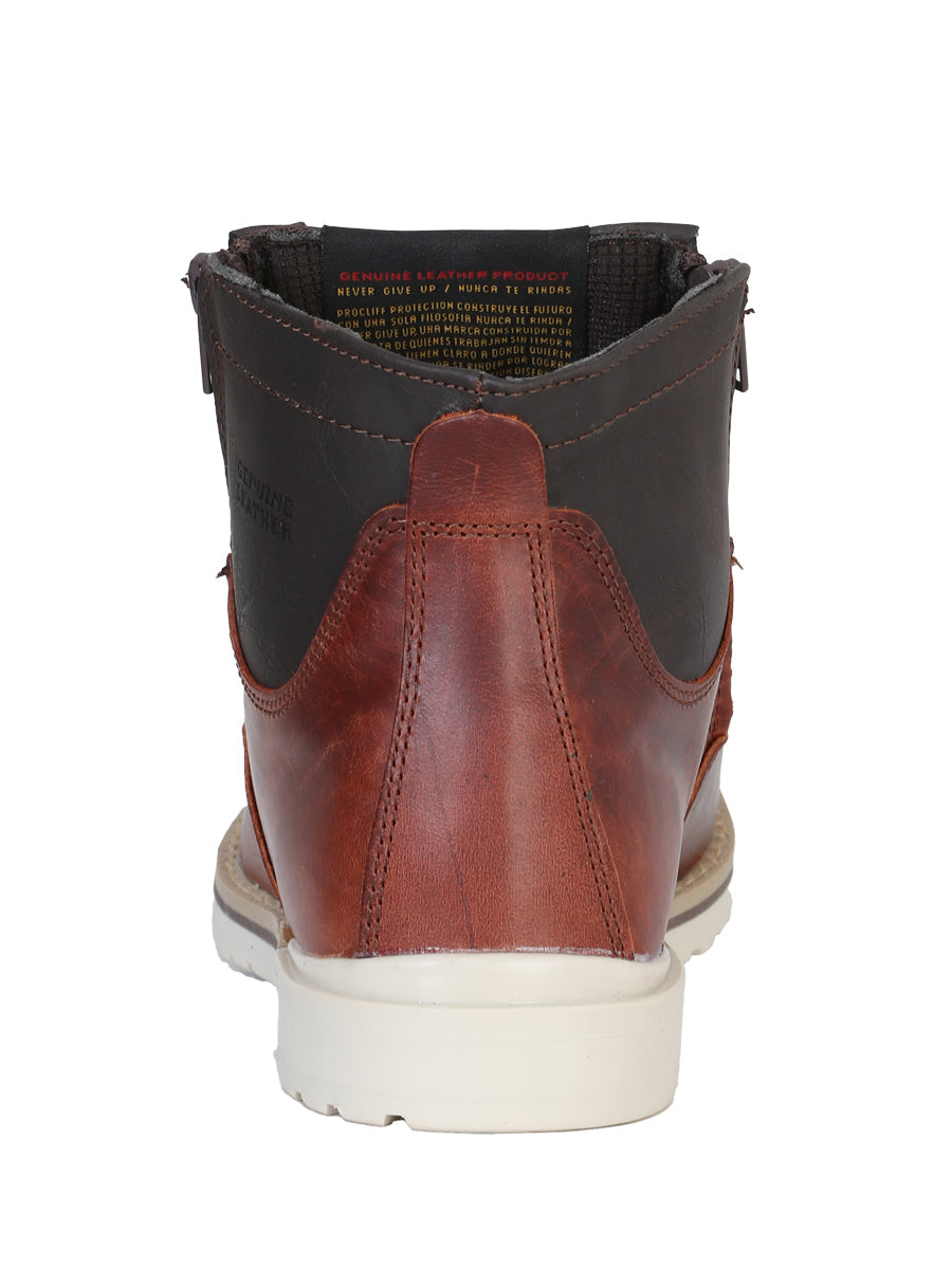 Bota de Mujer El General Trabajo en Piel Color Vino 35205