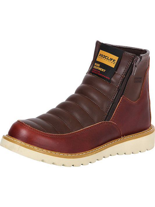 Bota de Mujer El General Trabajo en Piel Color Vino 35205
