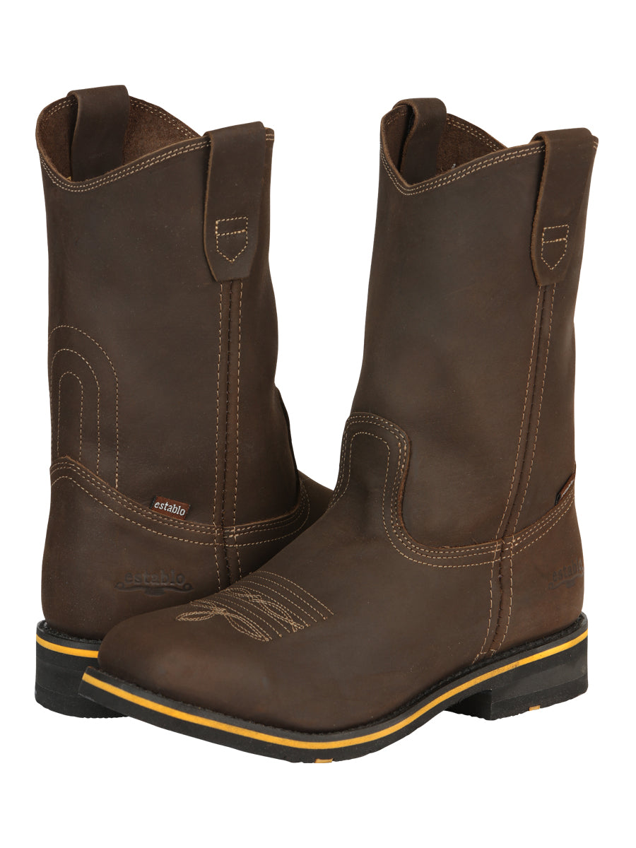 Botín Vaquero de Hombre El General Rodeo Trabajo en Piel Crazy Color Tan 41544