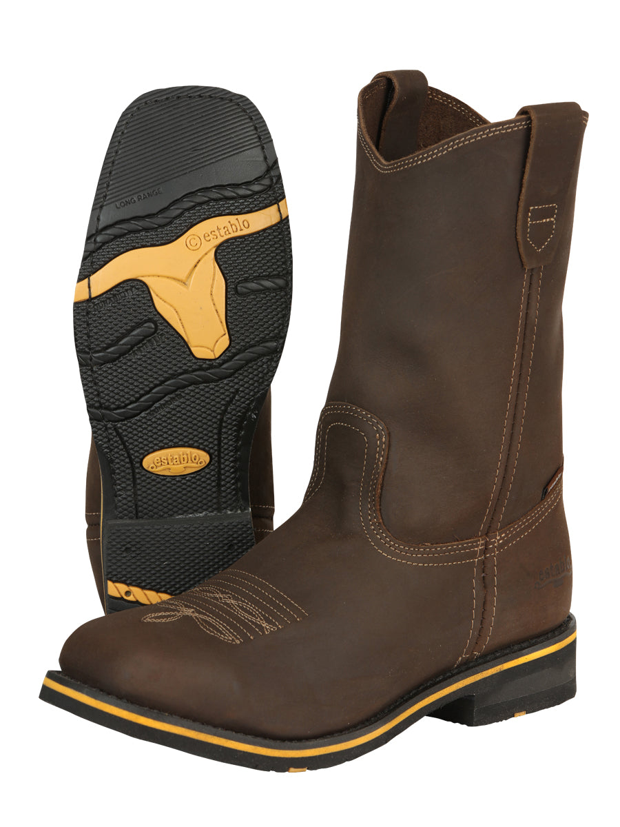 Botín Vaquero de Hombre El General Rodeo Trabajo en Piel Crazy Color Tan 41544