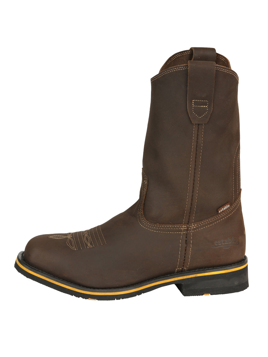 Botín Vaquero de Hombre El General Rodeo Trabajo en Piel Crazy Color Tan 41544