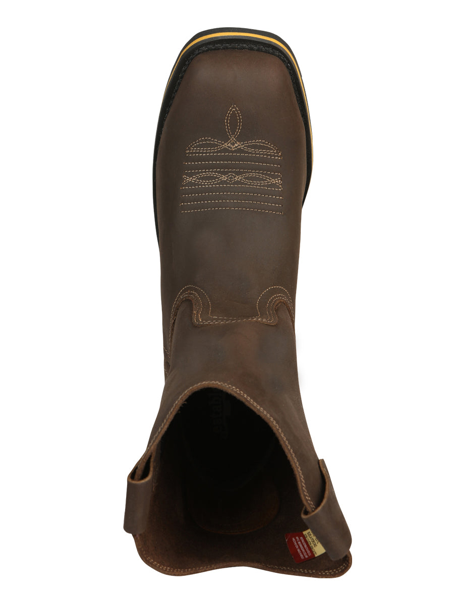 Botín Vaquero de Hombre El General Rodeo Trabajo en Piel Crazy Color Tan 41544