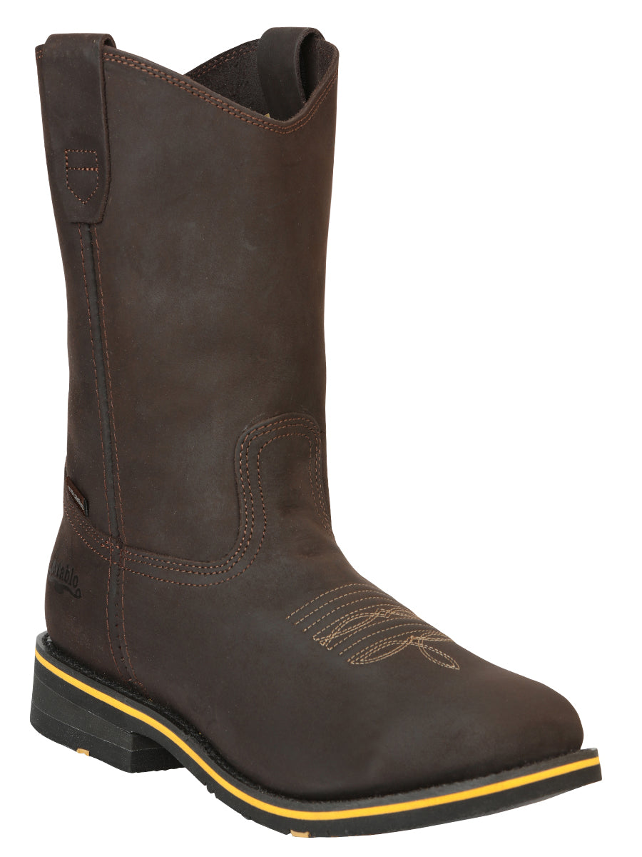 Botín Vaquero de Hombre El General Rodeo Trabajo en Piel Crazy Color Chocolate 41545